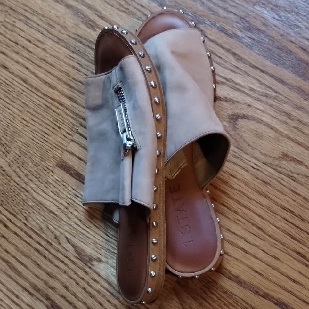 1. State Tan Mules with Zipper Detail - Picture 10 of 15